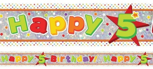 Holo 5th Birthday Banner 2,7m
