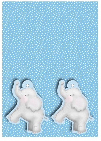 Baby Elefanten Geschenkpapier & Anhänger