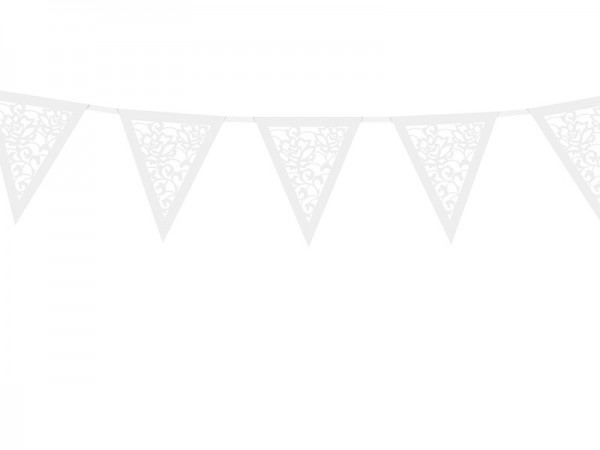 Wimpelkette weiße Ornamente 3 m 3