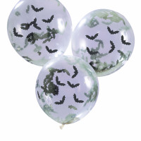 5 Creep it scary Fledermaus Konfettiballons 30cm
