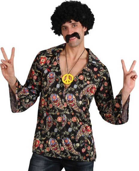 Disco Hippie Hemd Mit Peace Kette