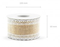 Vorschau: Jute Geschenkband Canaletto 5m x 5cm