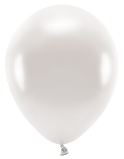 100 Eco metallic Ballons perlweiß 26cm