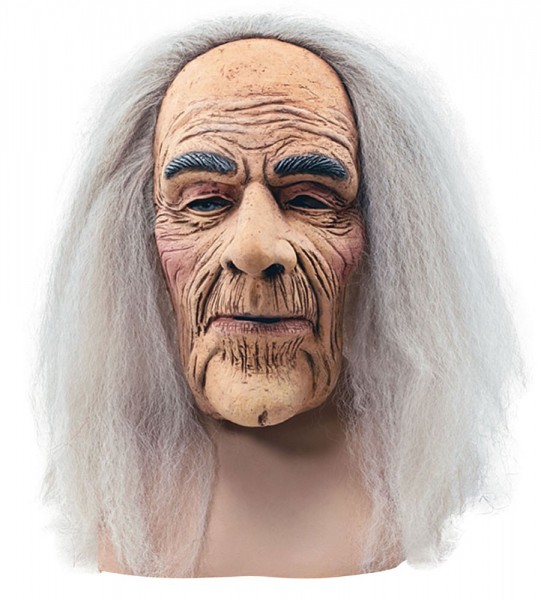 Schauriger Alter Mann Maske Mit Haar