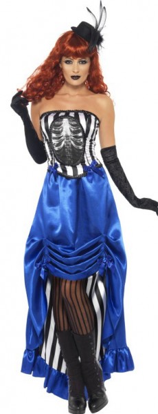 Blau Schwarz-Weiß Gestreiftes Halloweenkleid