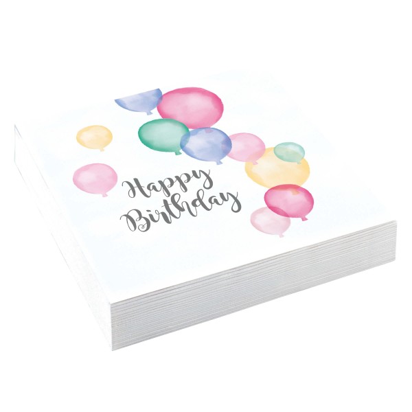 20 Pastell Geburtstag Servietten 33cm