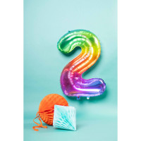 Zahl 2 Super Rainbow Folienballon 86cm