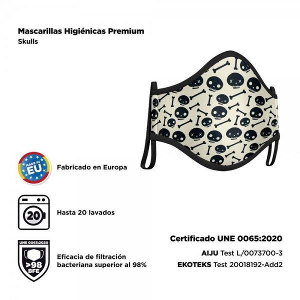 Mund Nasen Maske Totenkopf für Kinder 2
