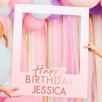 DIY Rosy Birthday Fotorahmen 72 x 60cm