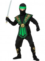 Vorschau: Grünes Ninja Kostüm Katashi für Kinder