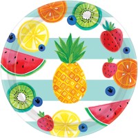 8 Tutti frutti Pappteller 26cm