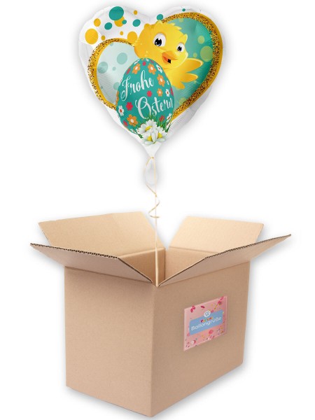 Frohe Ostern Küken Herzballon 43cm 2