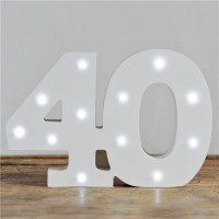 Zahl 40 Aufsteller mit LEDs