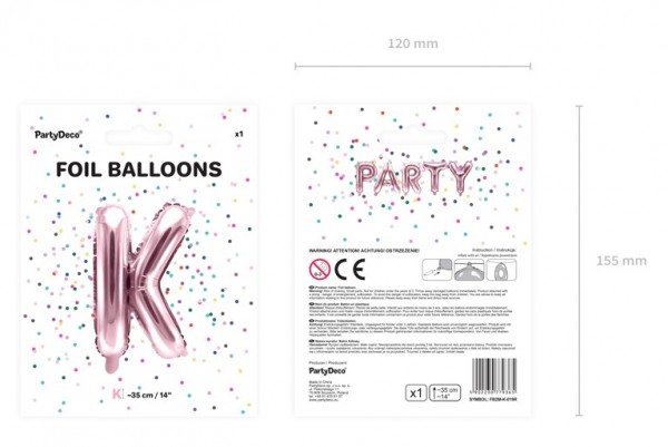Folienballon K roségold 35cm 5