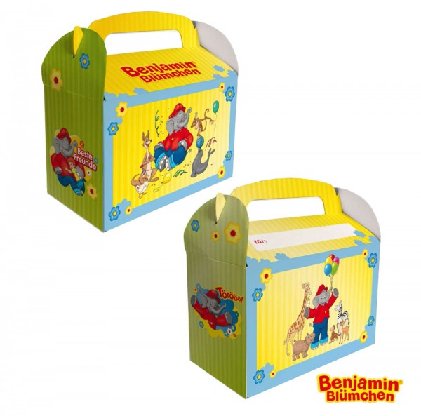 6 Benjamin Blümchen Geschenkboxen mit Namensfeld