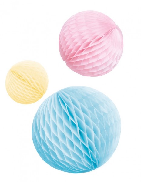 3 Shiny Pastell Wabenbälle
