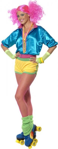 Neon Buntes Rollergirl Kostüm