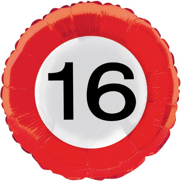 Verkehrsschild 16 Folienballon 45cm