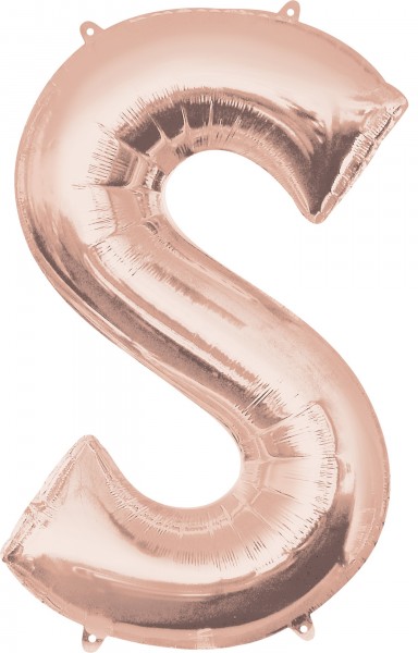 Bokstavsfolieballong S roséguld 88cm