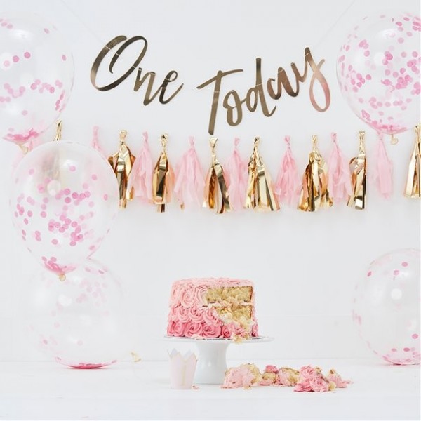 Hooray One Today Partyset rosa 8-teilig 2