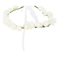 Zauberhafter Blumen Haarkranz Weiß