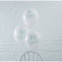 10 Hallo Welt Luftballons 30cm