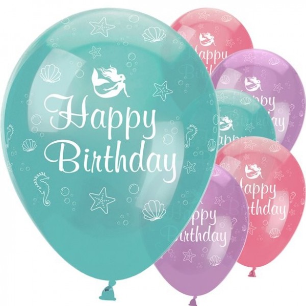 6 Mermaid Treasures Luftballons 30cm