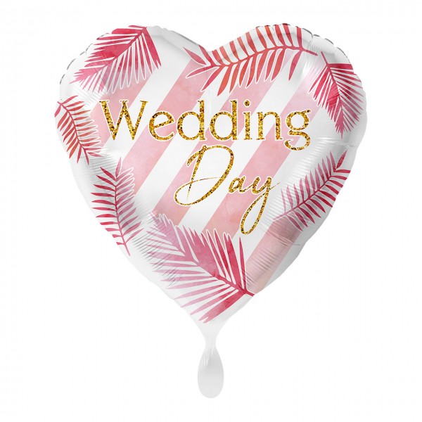 Wedding Day Herz Folienballon modern 43cm