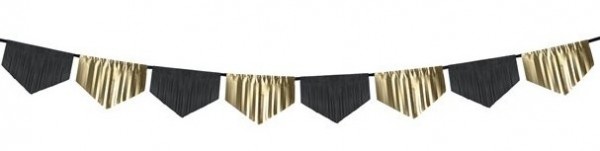 Edle Fransen-Girlande schwarz-gold 3m