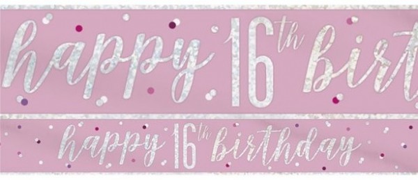 16. Geburtstag Glitzer Banner 2,7m