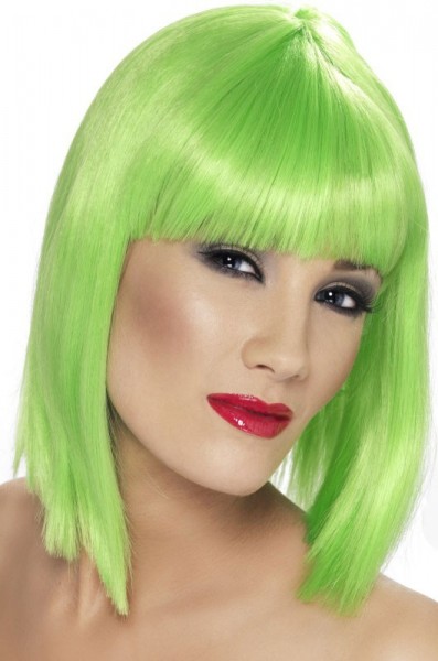 Neon-Grüne Long Bob Perücke