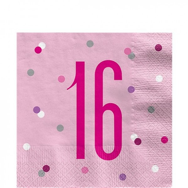 16. Geburtstag 16 Servietten 33x33cm