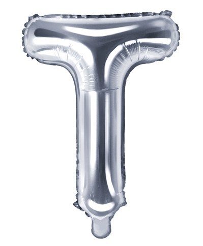 Folienballon T silber 35cm
