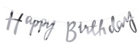 Silberne Handlettering Birthday Girlande 1,5m