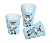 8 Papp-Becher Sweet Donkey blau 0,2l