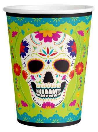 8 Bunte Tag der Toten Becher 250ml