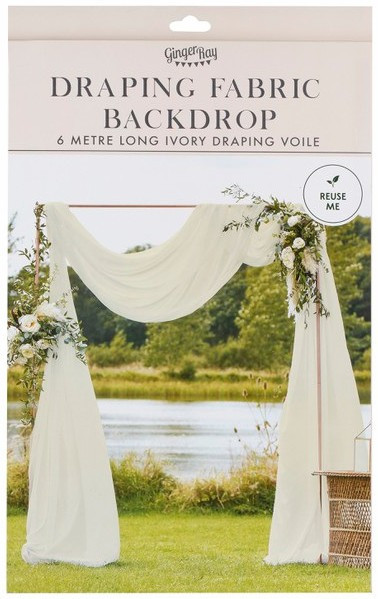 Ivory luxury Chiffon-Stoff 6m x 2,5m 3