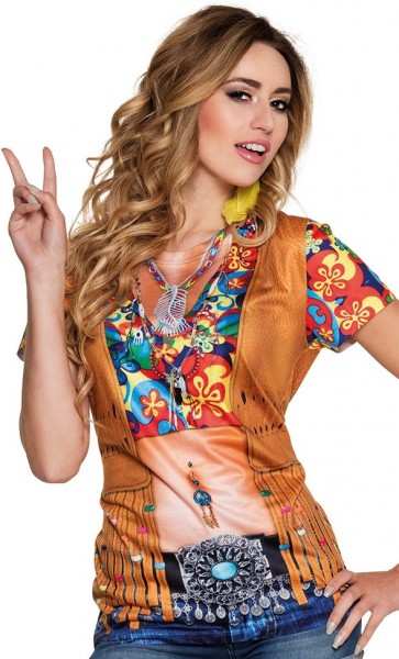 70er Jahre Hippie 3D Shirt für Damen