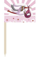 Baby Girl Cocktail Sticks Storchmotiv