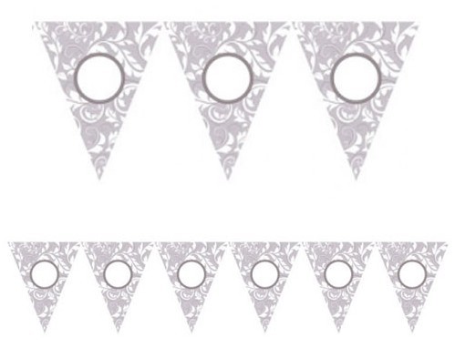 Florale Wimpelkette Silber 7,9m 2