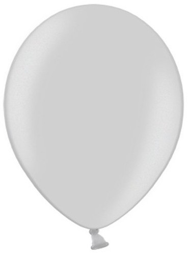 10 Partystar metallic Ballons silber 30cm