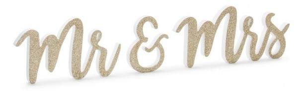 Mr & Mrs Deko Schriftzug gold 50 x 10cm 2