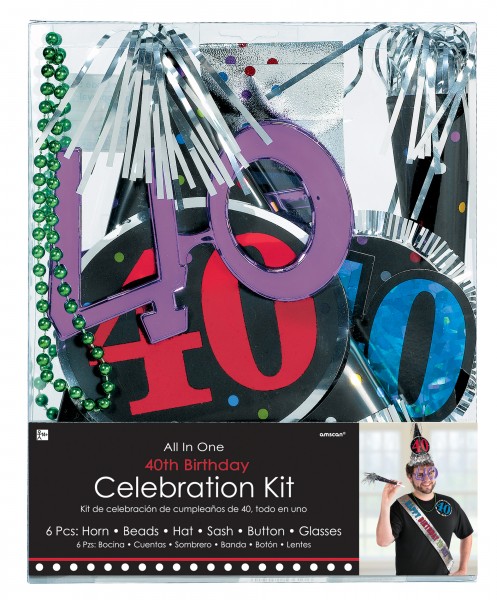 Partyset zum 40. Geburtstag 6-teilig