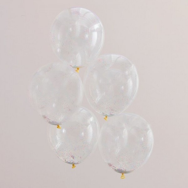 5 Bunte Schaumperlen Latexballons 30cm 2