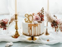 Glossy 30th Birthday Tortenkerze 7,5cm