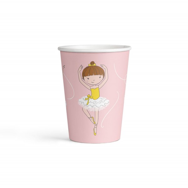 8 Kleine Ballerina Pappbecher 250ml