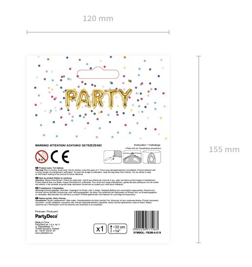 Folienballon A gold 35cm 4