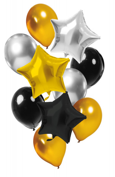 Sternenmeer Ballon Bouquet gold-silber