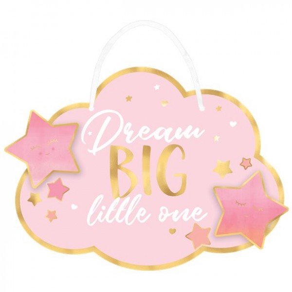 Hello World Dream Big Schild rosa