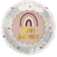 Rosa Happy Birthday Rainbow Ballon 45cm
